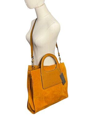 Vince Camuto Tan Leather Tote – Large Structured Bag | Adjustable Strap